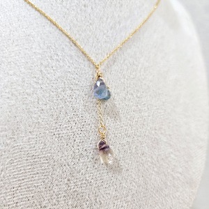 rainbow ～フローライトとブルーアパタイトの14KGFネックレス～