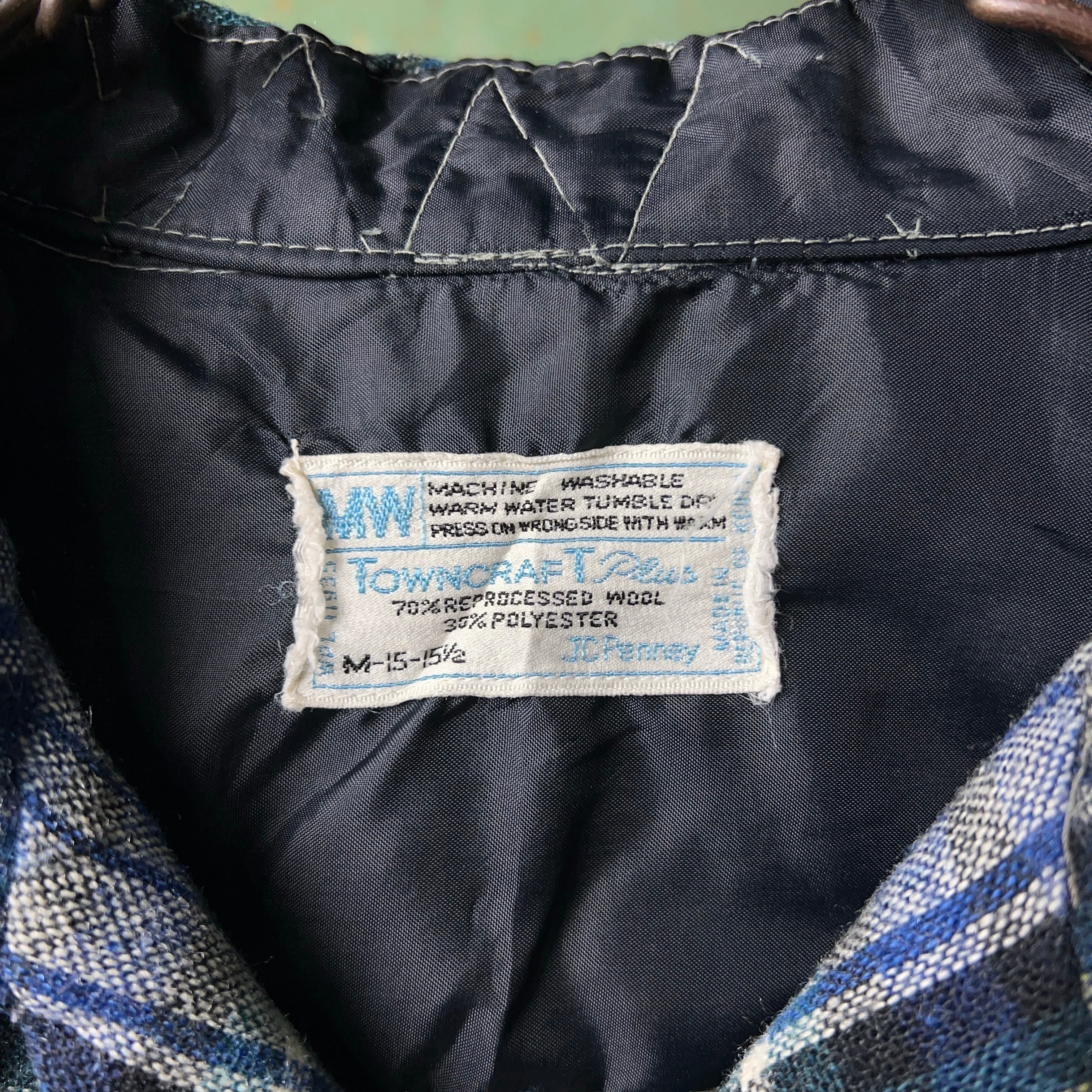 1970's JCPenney TOWN CRAFT Plaid Wool Shirt 70年代 JCペニー タウン
