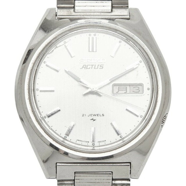 セイコー アクタス 腕時計 7019-8010 自動巻き シルバー文字盤 ステンレススチール メンズ SEIKO 【中古】