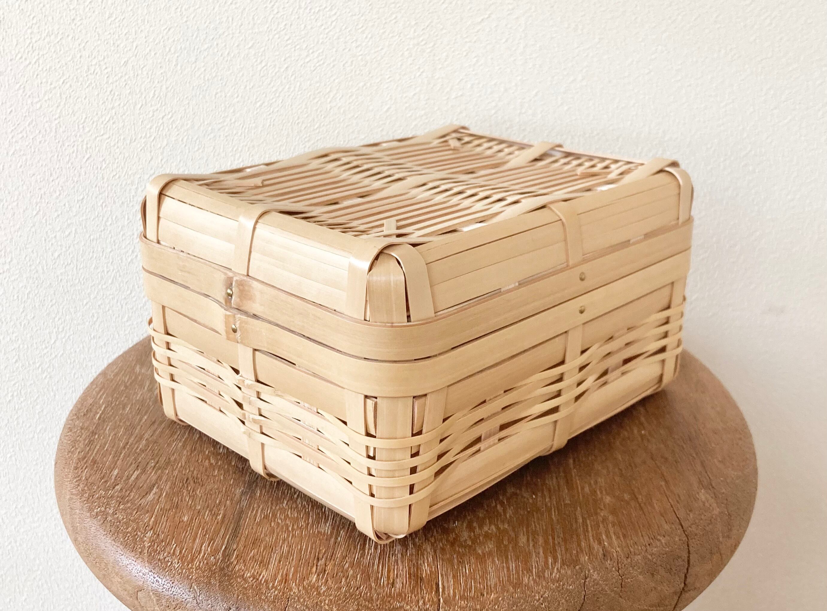 竹製角型バスケット【特大（蓋つき）】 | 竹かごの店 かご屋 by 有製咲処