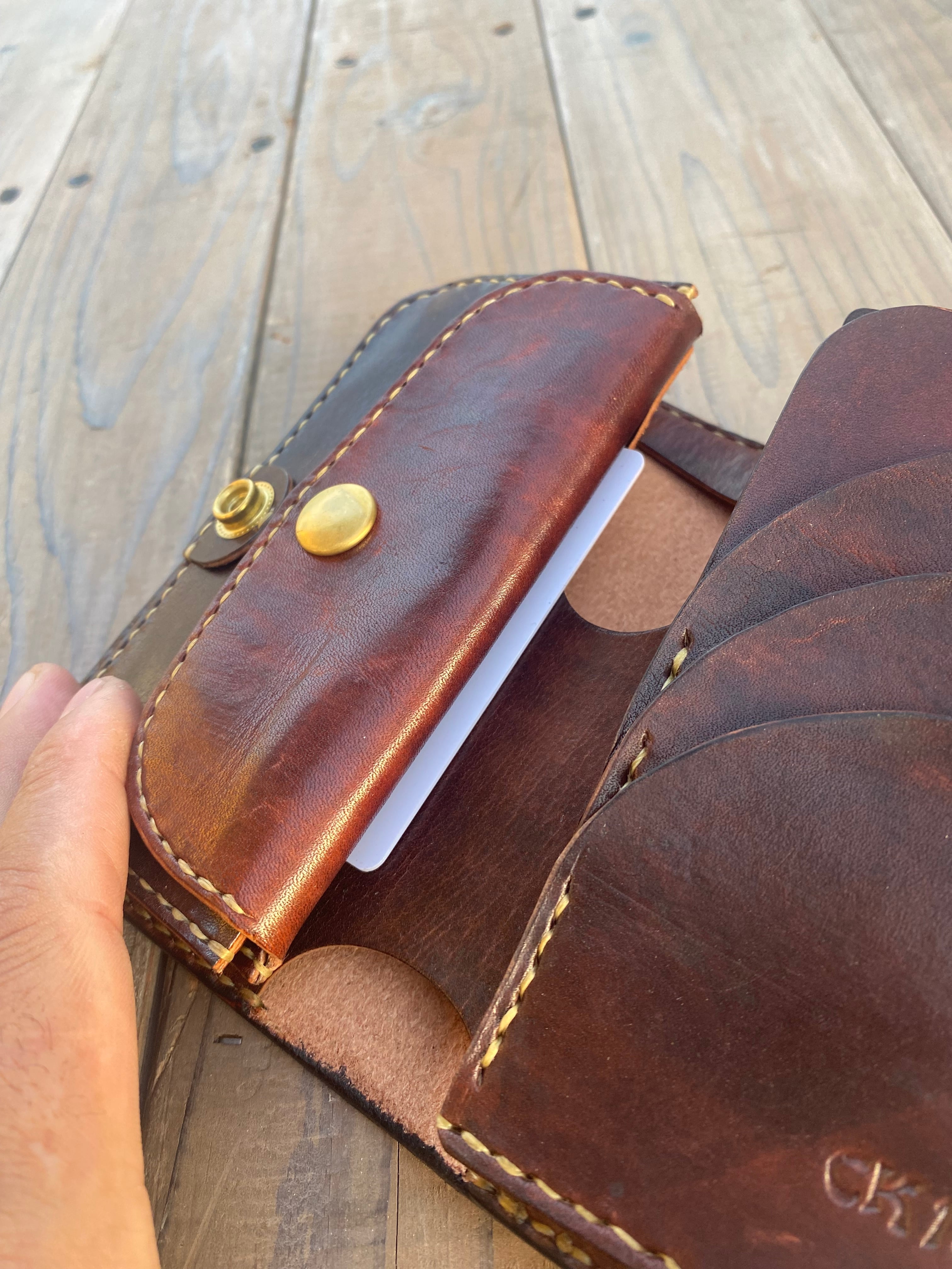 麻の葉369 ミドルウォレット 現在受注製作品 | Leather Craft Chaos13