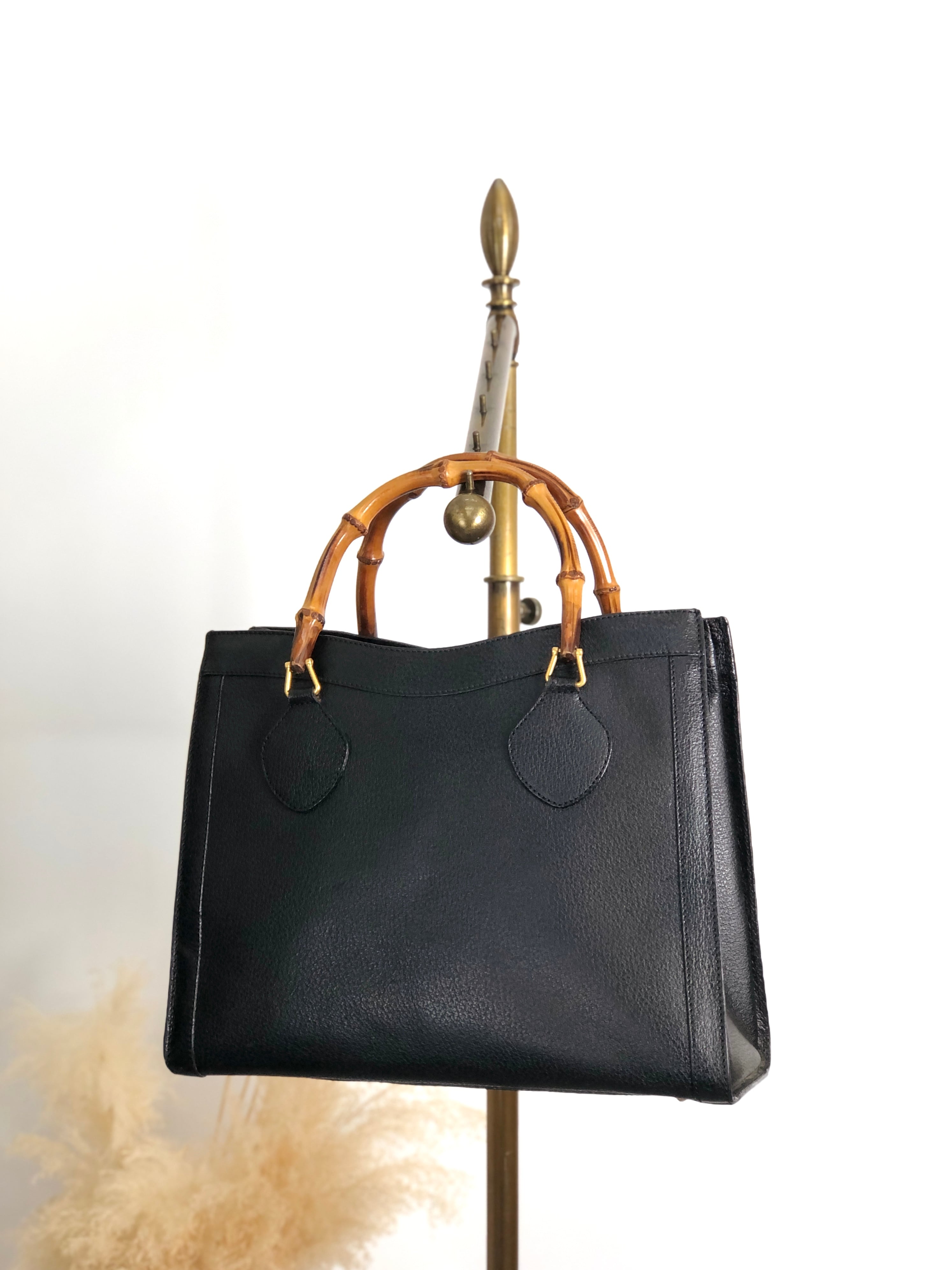 GUCCI グッチ ハンドバッグ ブラック バンブー レザー 002・1095・0260 vintage ヴィンテージ オールド spzj7v