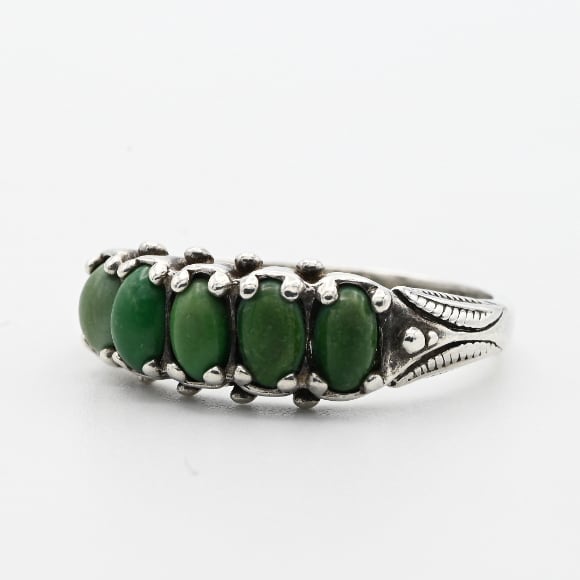 Green Turquoise Accent Top Ring By Carolyn Pollack #14.0 / USA