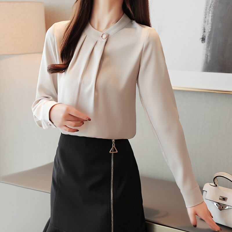 フロントタックブラウス スタンドカラー セレモニーブラウス