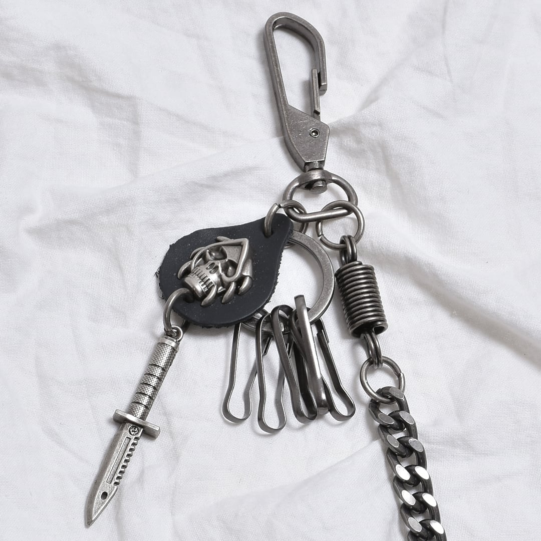 希少品 ハラキリ ウォレットチェーン、ピンキーリング、SKULLのベルトセット Skull Sword カラビナウォレットチェーン | VOLCAN&APHRODITE 公式通販