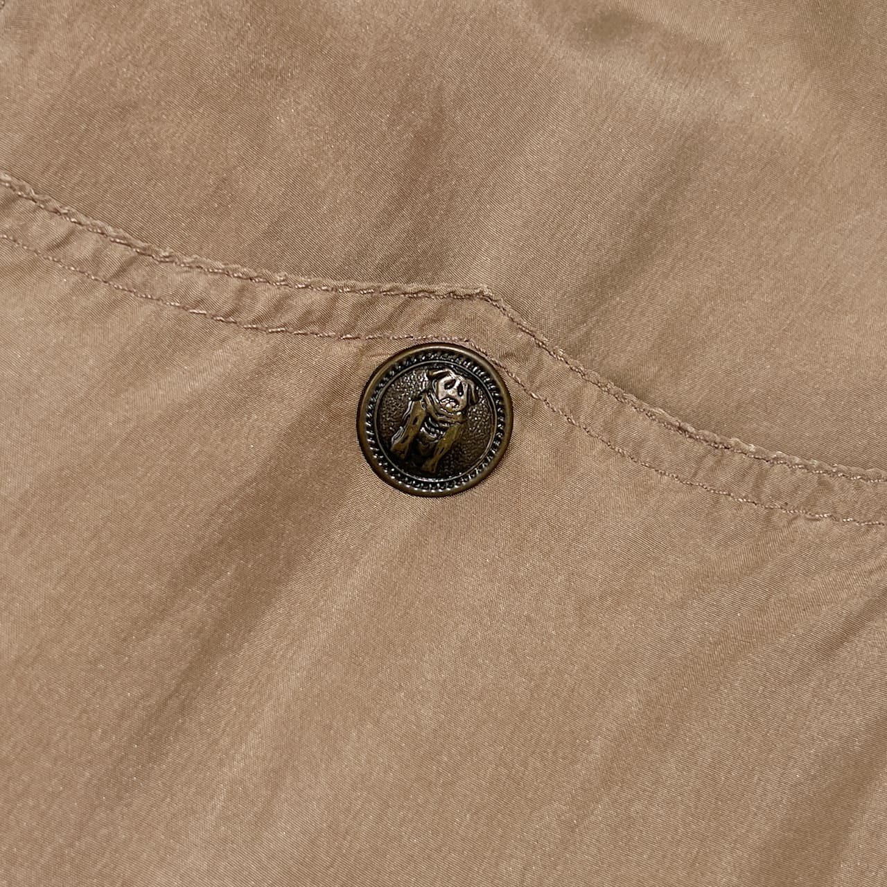 シルク100% OLIVER オリバー BY VALENTINO ヴァレンティノ 中綿 コート 52 /カーキ ベージュ系メンズ 希少 ビンテージ