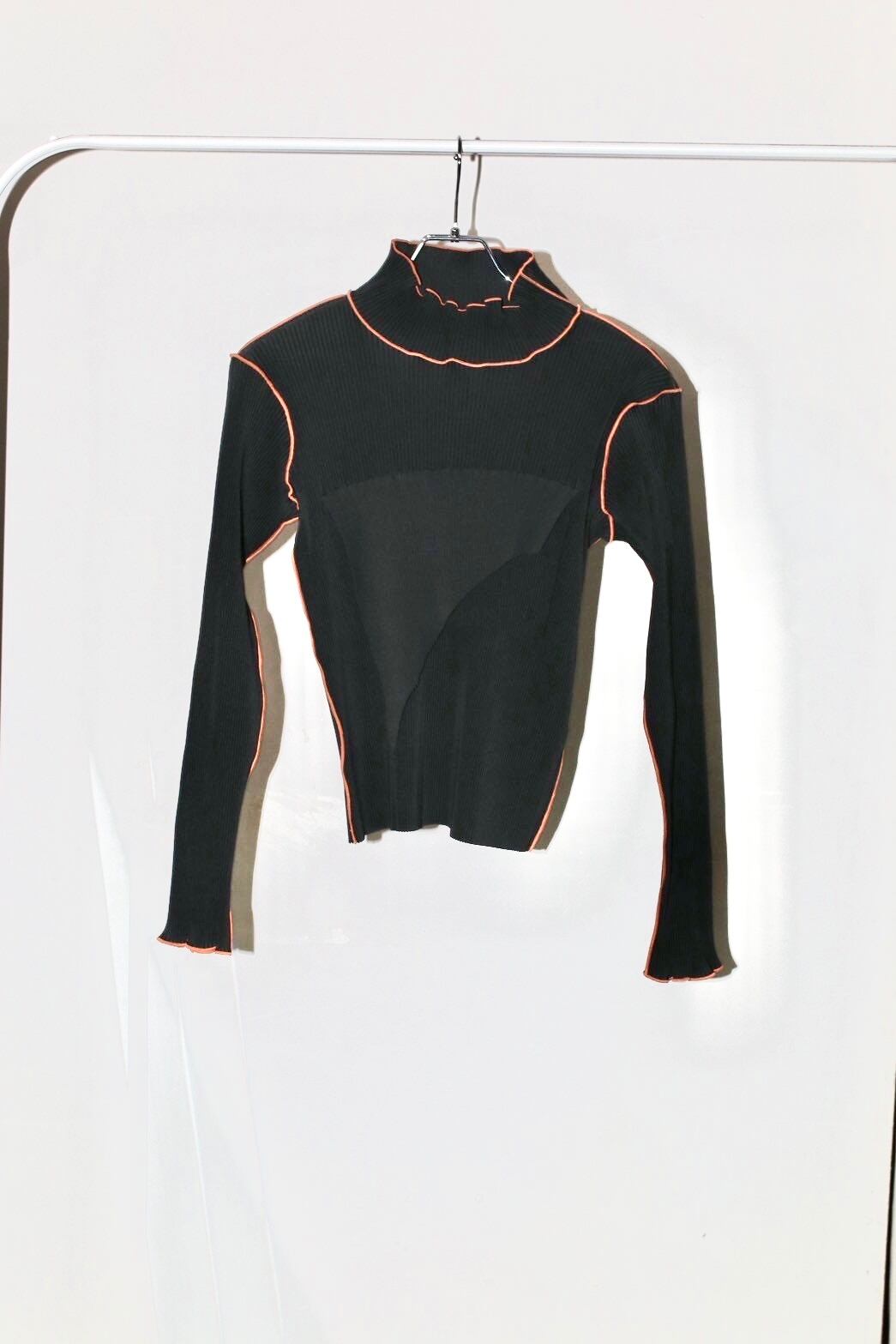 25AW】kotohayokozawa T※D※ WAVE LONG SLEEVE TOP ※HIGH NECK (BLACK