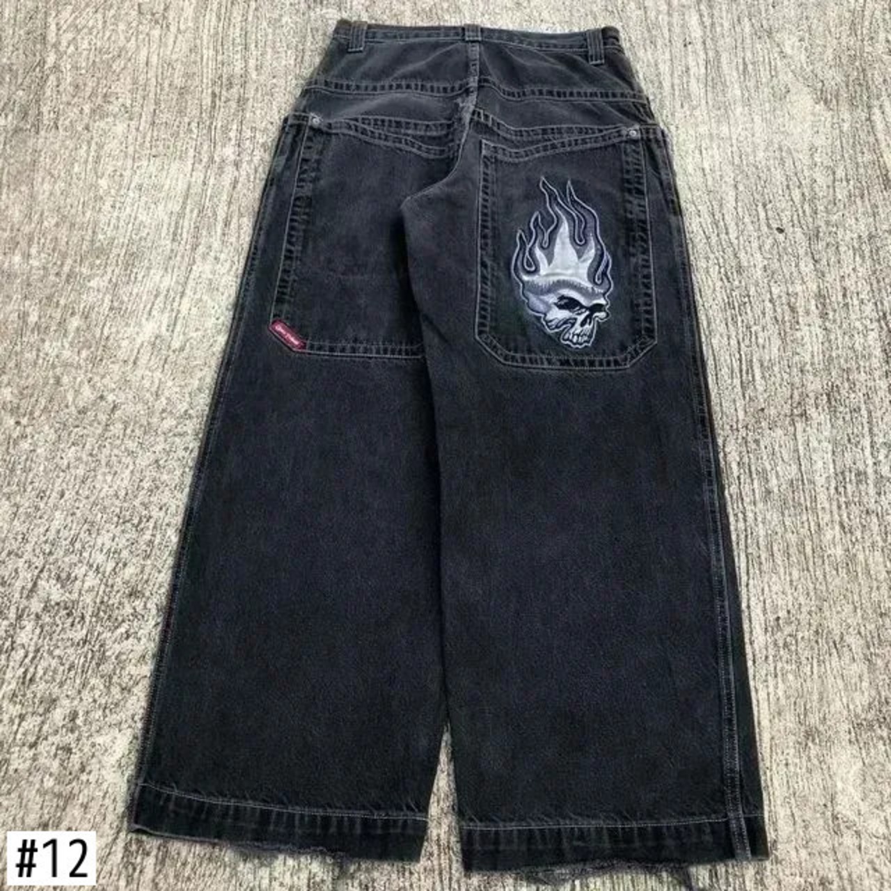 JNCO ヴィンテージジーンズ Y2K 原宿ヒップホップ洗濯ブルー刺繍 