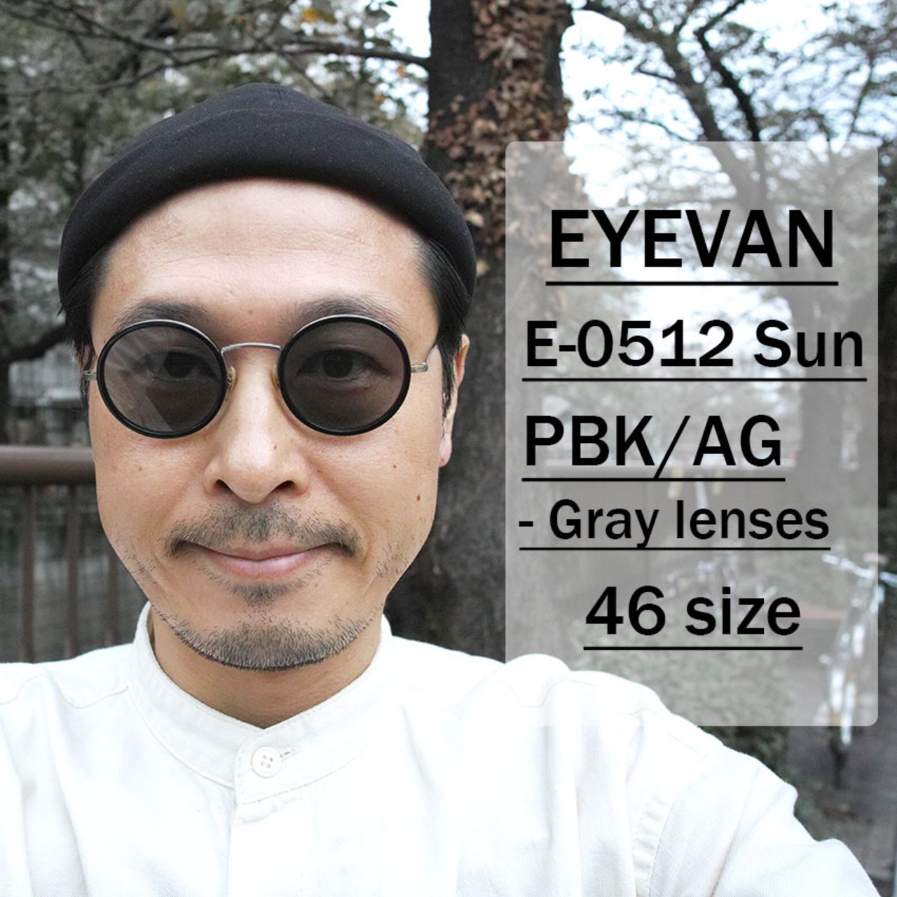 EYEVAN / E-0512(46) SUN / PBK/AG - Gray ピアノブラック 