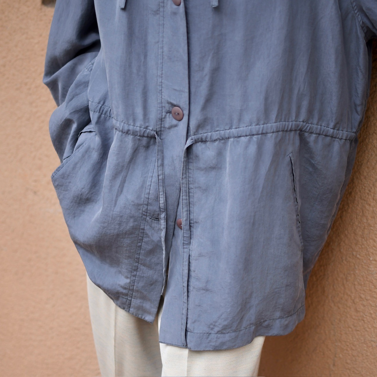 design silk hoodie gray