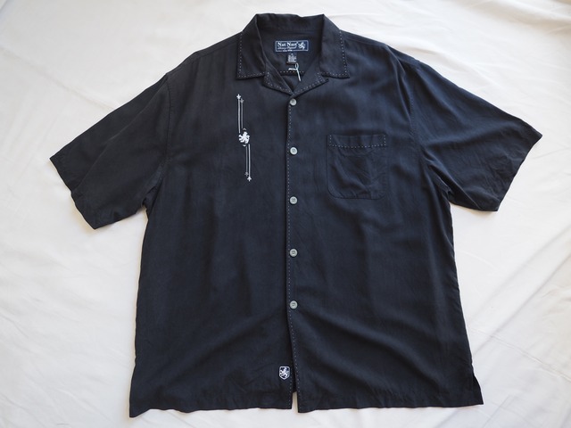 1990’s NAT NAST 100% Silk Open Collar Shirt／XL