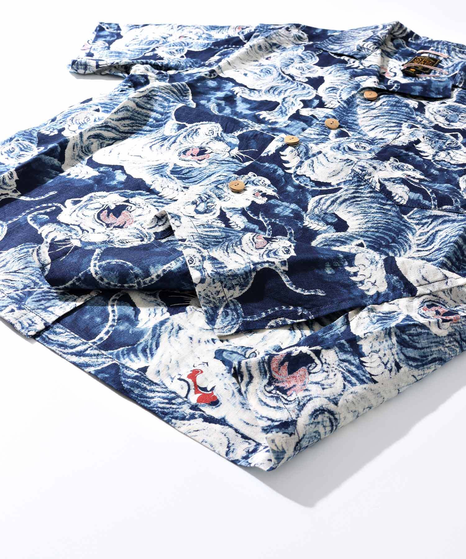 INDIGO HUNDLED TIGER SHIRTS インディゴ百虎シャツ GS2449926A