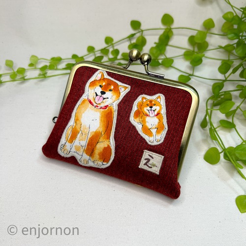 ほどよいお財布　柴犬のわんだふぉー♡レッド