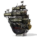 メタルクラフトキット 海賊船 金属 ステンレス 帆船 模型 組み立てキット HP239-KG