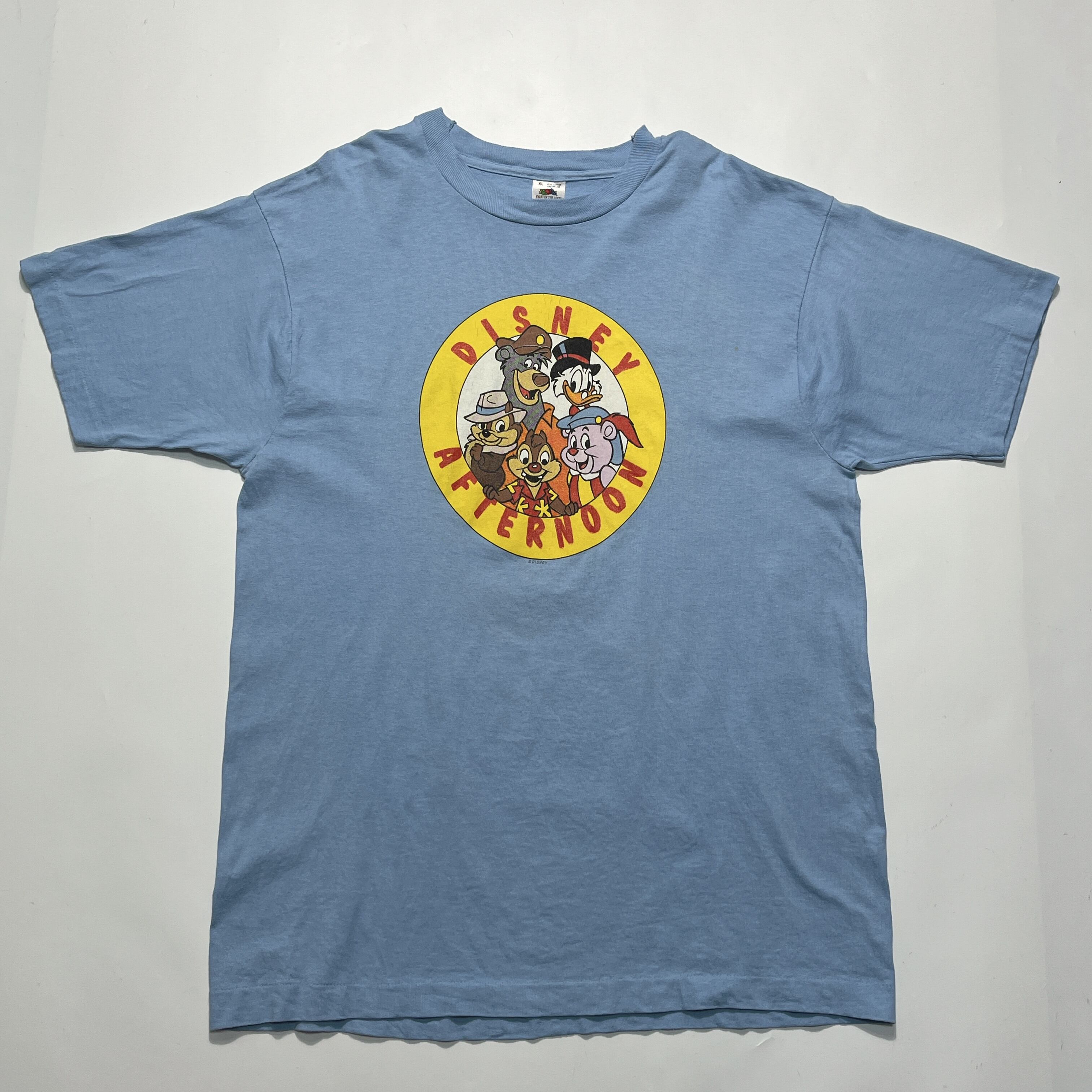 90's Disney USA製 ビンテージTシャツ XL 水色 チップ＆デール