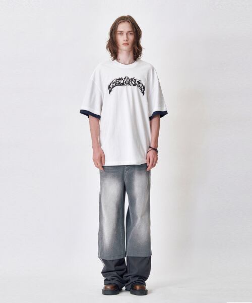 ☆Stray Kids リノ 着用！！【MEA】LAYERED SLEEVES T-SHIRT [WHITE