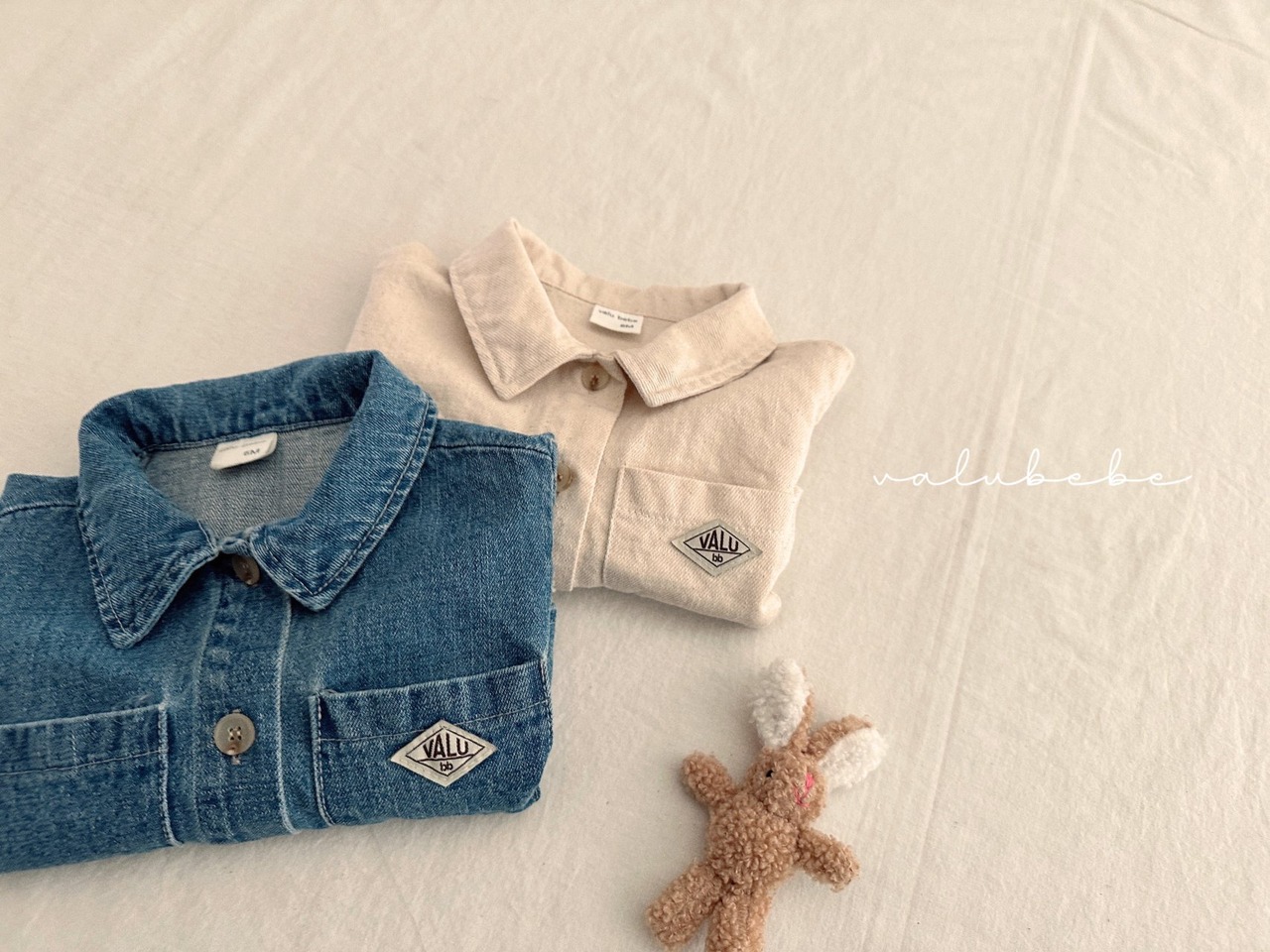 【valu bebe】ワッペンポイントシャツジャケット ミディアムブルー 70〜110cm - 6