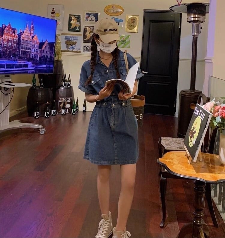 ウエストシェイプ レディース ワンピース デニムワンピース オーバー