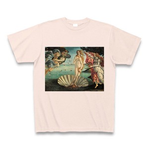 ヴィーナスの誕生（ボッティチェリ）：厳選名画Tシャツコレクション（ライトピンク）・世界の美術作品名画グッズ【安心の送料込・税込】