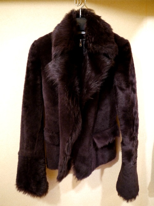 レア◆YSL サンローラン レディース ファー毛皮 ジャケット 茶◆