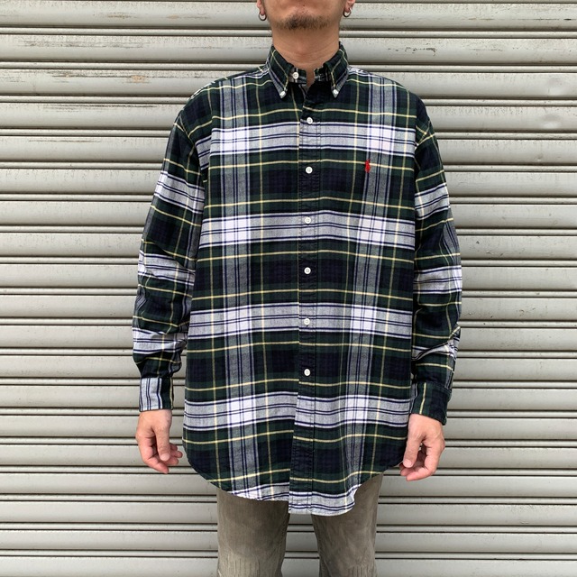 90s Ralph Lauren ビッグシャツ タータンチェック柄 S ラルフ