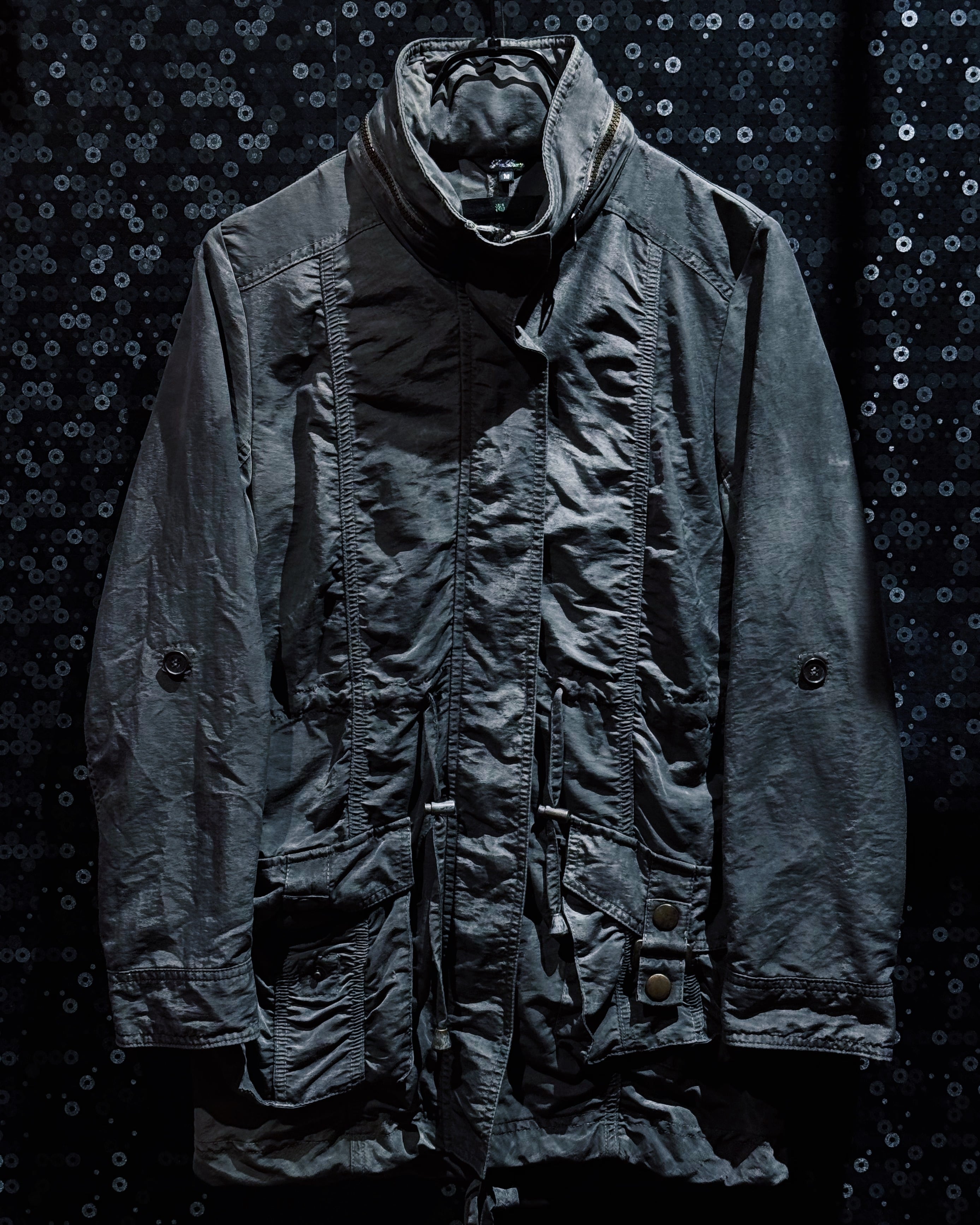 【ÆIEM】“渇”“染” Ink Dyed Ruched Field Jacket