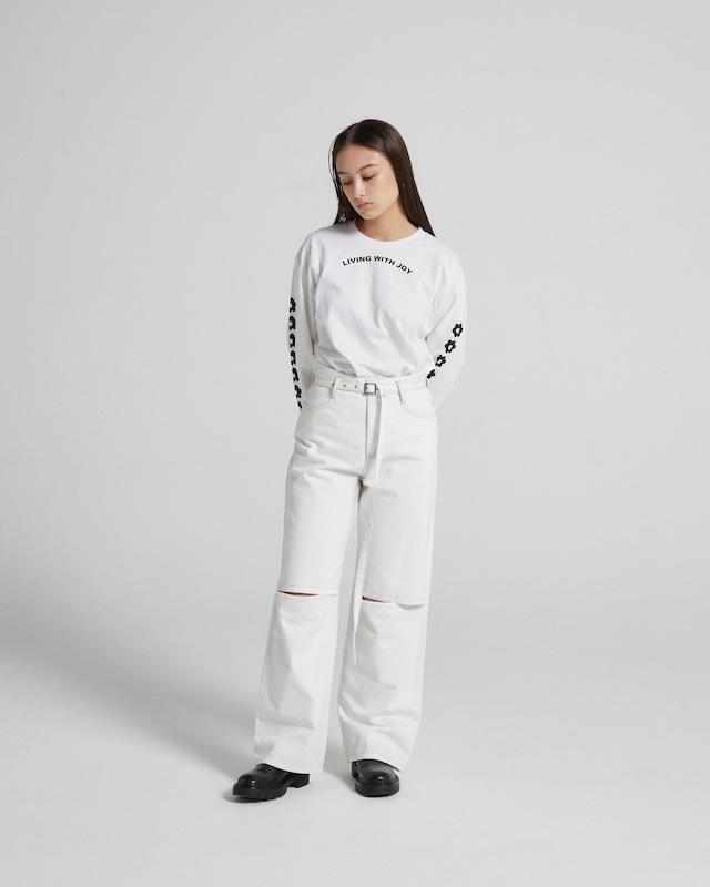 Slit Jeans(WHITE)