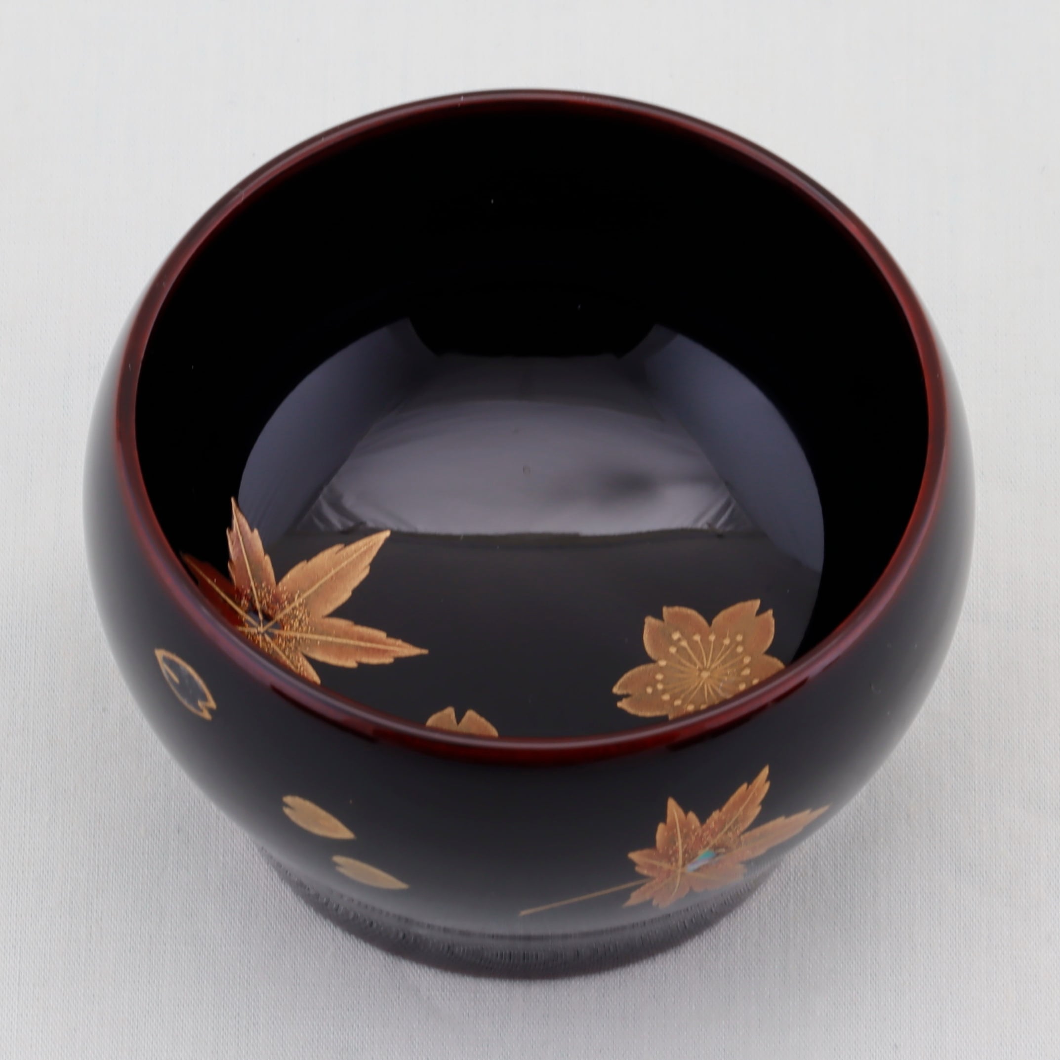 15-3 輪島塗 ぐい呑み／溜塗／春秋蒔絵 | 輪島塗 加藤漆器店 公式