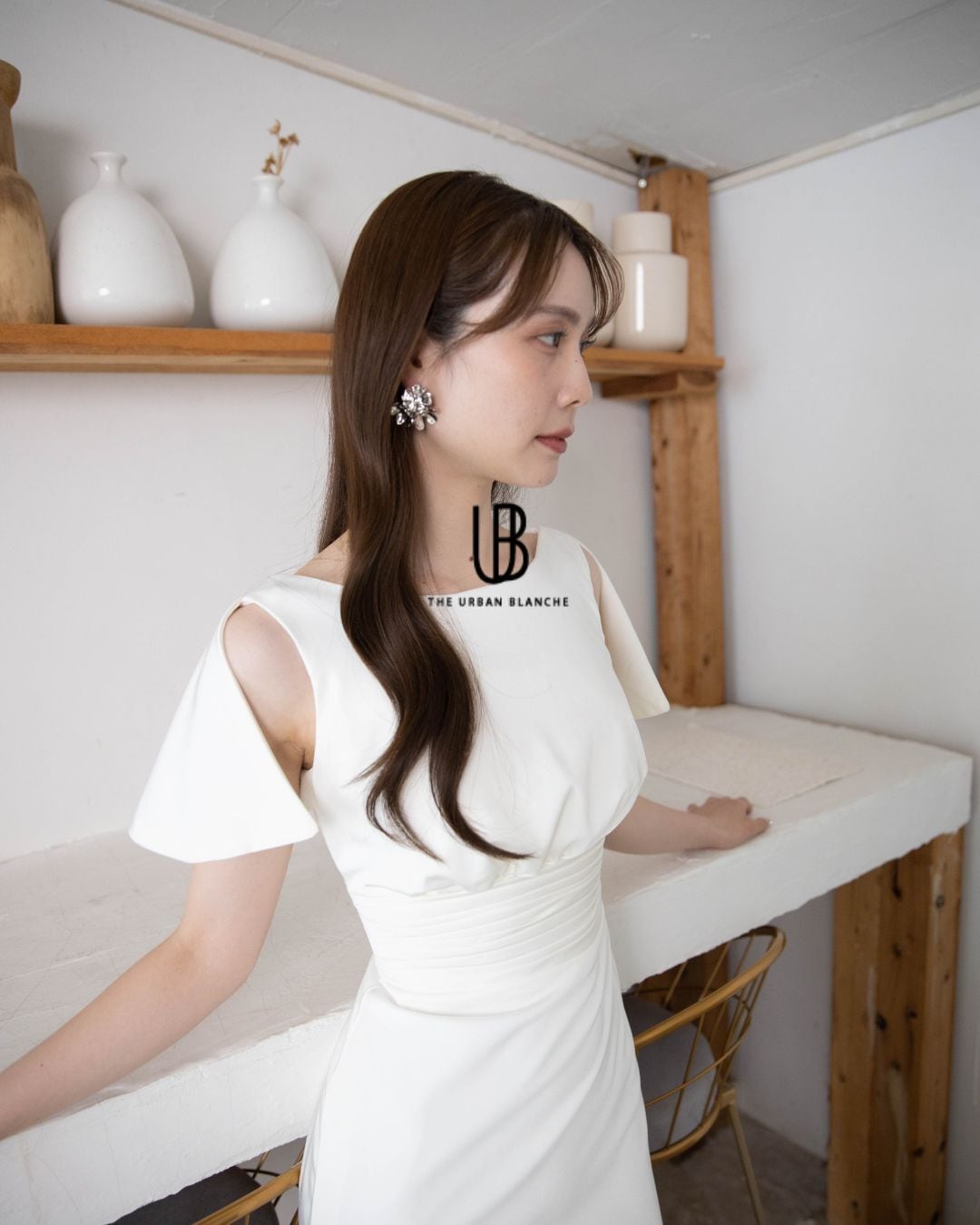 THE URBAN BLANCHE ORIGINAL 】着痩せ効果☆ 袖付き オシャレ