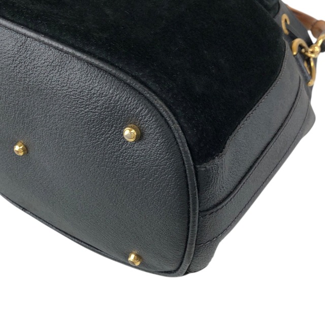 GUCCI グッチ ショルダーバッグ ブラック バンブー スエード 2way vintage ヴィンテージ オールド egseba