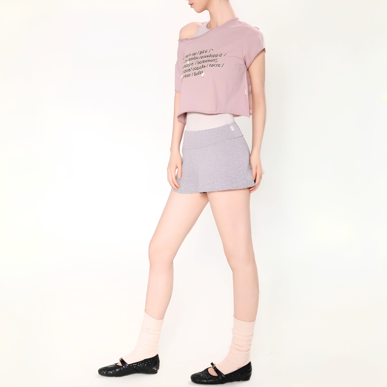 バレエワード クロップドTシャツ 2色展開 L1507