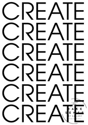 CREATE｜北欧モダン シンプル タイポグラフィ ポスター インテリア アート  おしゃれ 壁飾り 白黒デザインA2ポスター