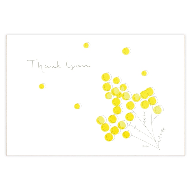 ポストカード『ミモザと一緒に気持ちをお伝えするThank you card』〜Ikuko・I2-2〜