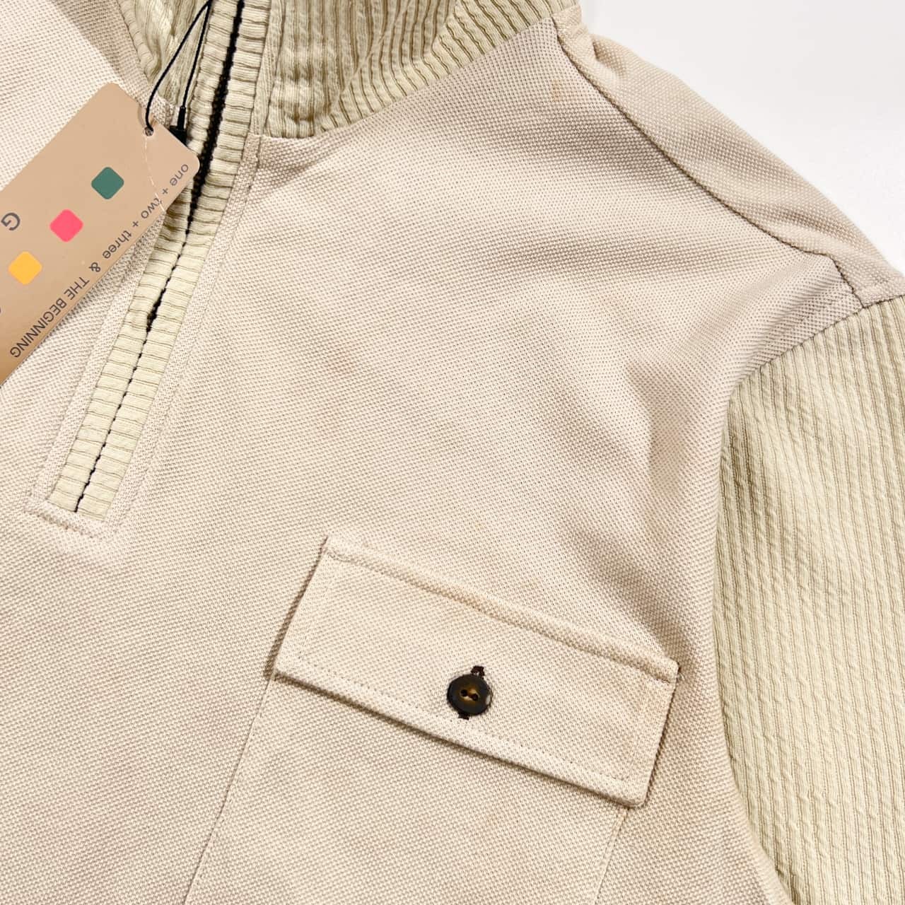 新品 タグ付き G-stage ジーステージ ハーフジップ プルオーバー M/ライトベージュ系 メンズ　