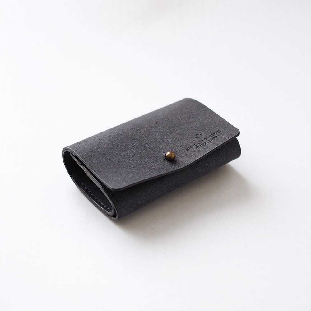 お札を折らない ミニ財布 【 ネイビー 】 コンパクト メンズ