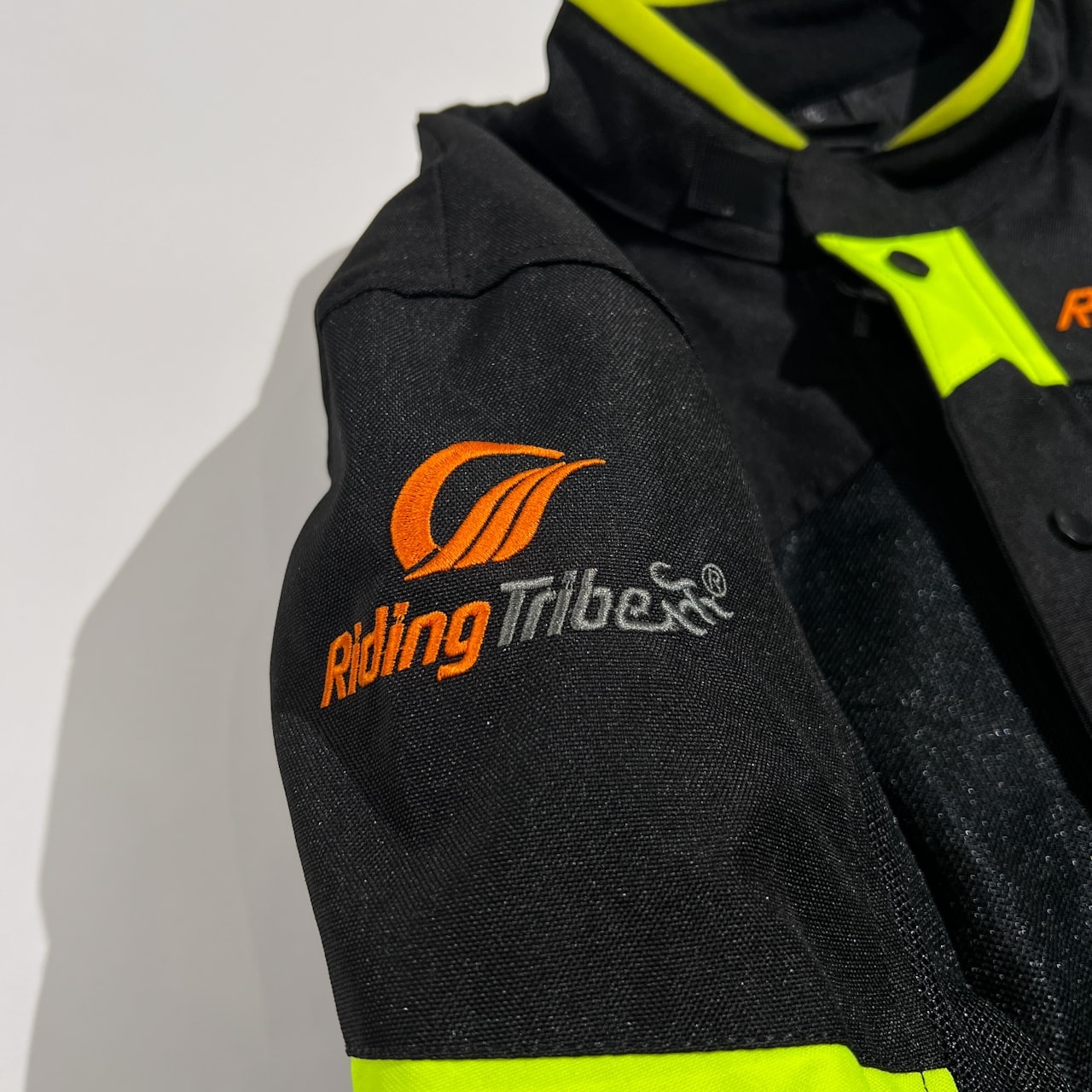 Riding Tribe ライディングトライブ メッシュ モーターサイクル ジャケット XL /ブラック×蛍光イエロー プロテクター バイクウェア