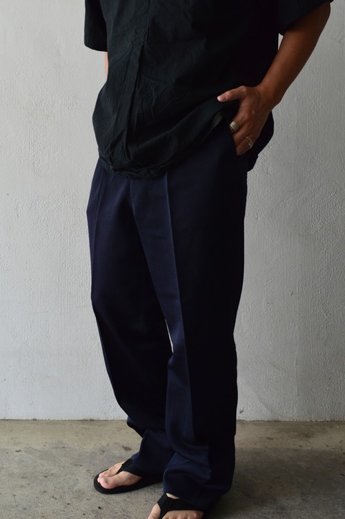 Old Blank Slacks 90's 1Tuck Poly Slacks Dark Violet Navy オールドスラックス ポリスラックス サマースラックス