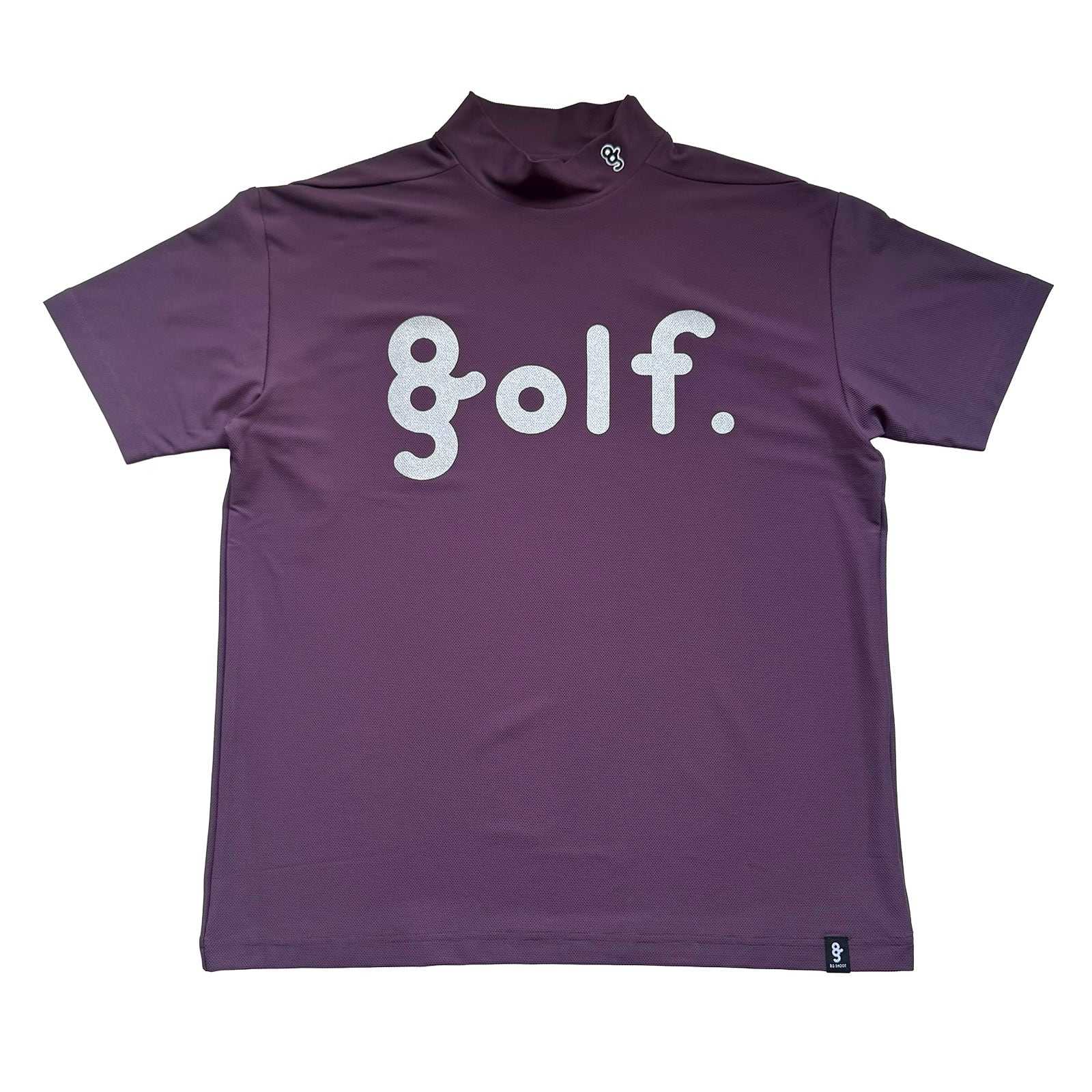 SILVER PRINTMESH MOCK NECK SHIRTS -PURPLE-