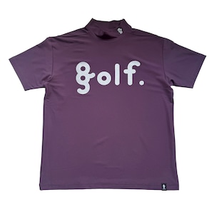 SILVER PRINTMESH MOCK NECK SHIRTS -PURPLE-
