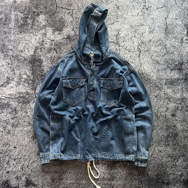Heavyweight Washed Denim Pullover Jacket(GV577)