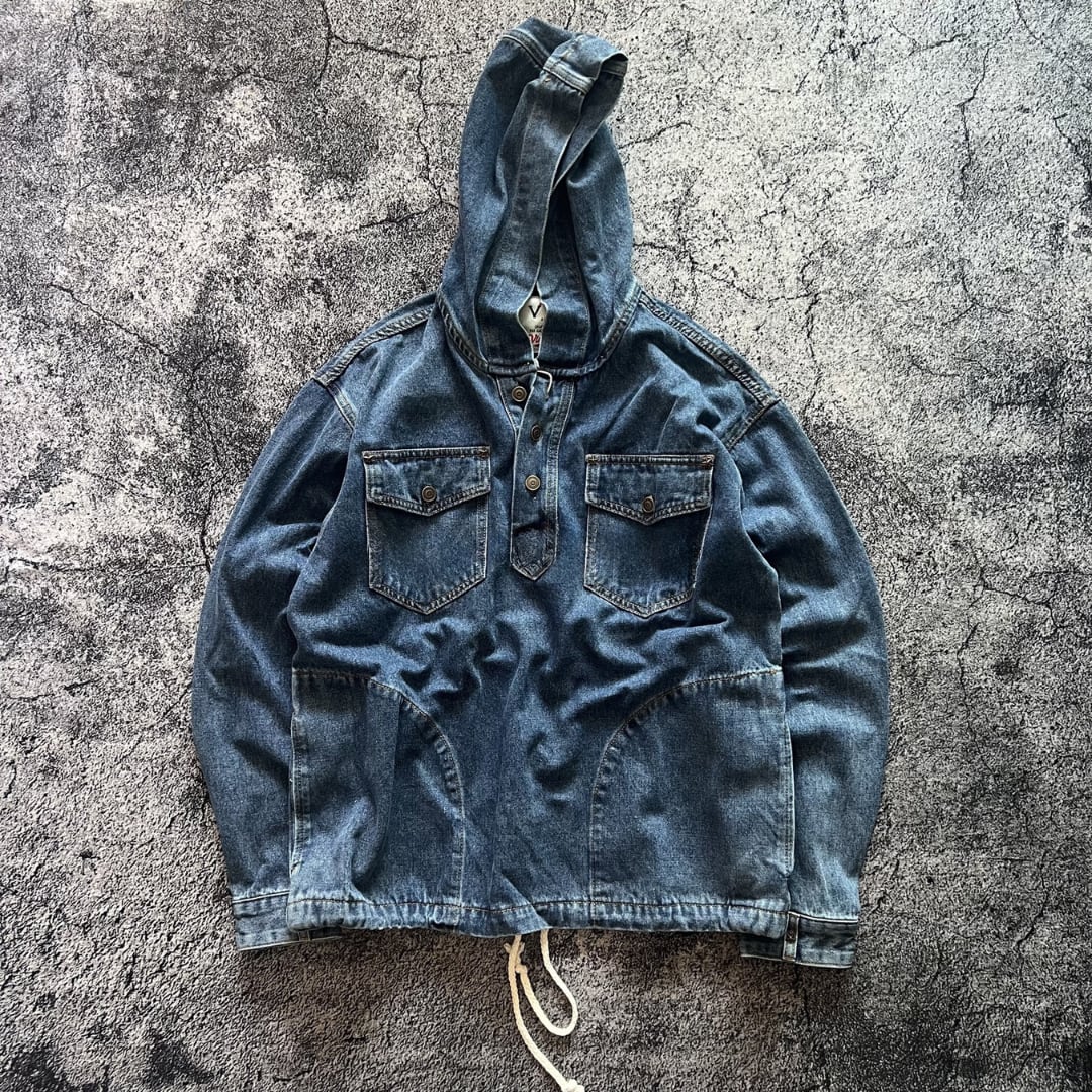 Heavyweight Washed Denim Pullover Jacket(GV577)