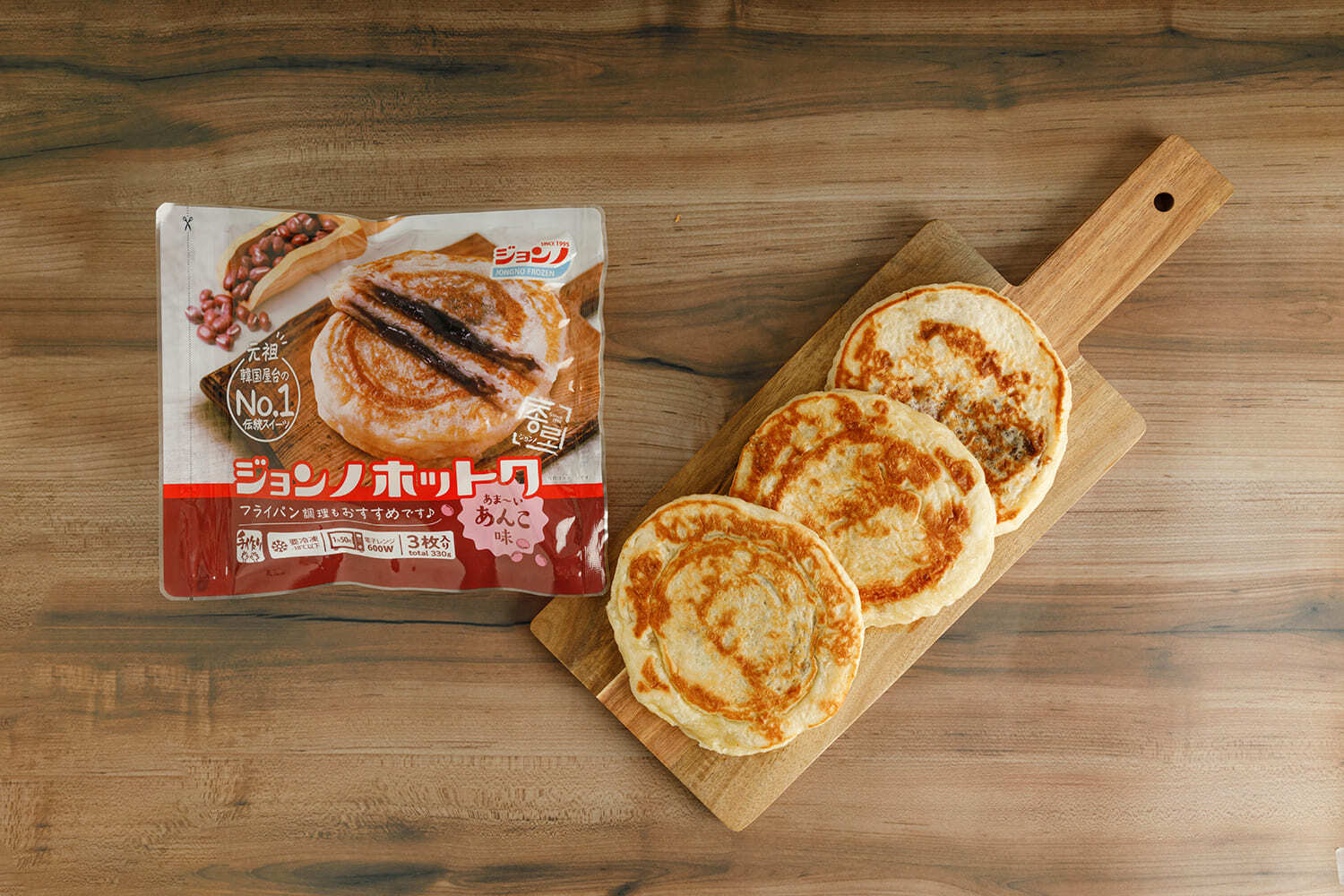 公式] ジョンノ No.1スイーツ！Big サイズ アンコ味ホットク3枚20個