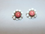 オレンジ色イヤリング(ビンテージ) orange color vintage earrings