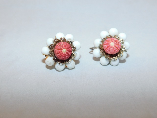 コロピンクイヤリング(ビンテージ) CORO vintage earrings (made in U.S.A)