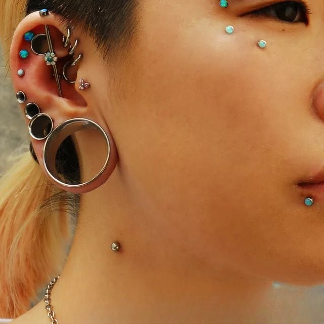 ボディピアス 28mm 29mm ステンレスピアス リデュースドフレア ダブル