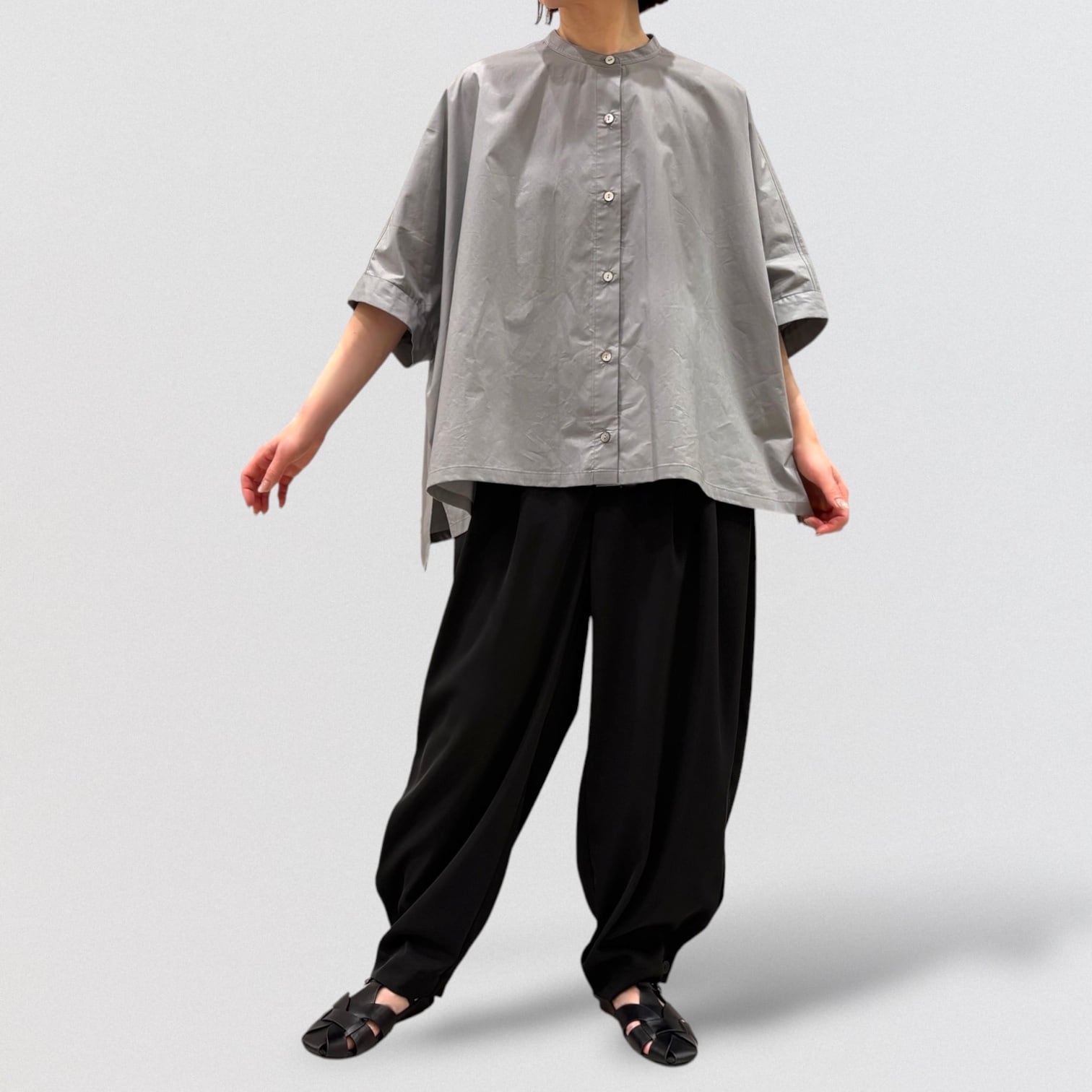 mizuiro ind tuck hem cocoon pants | CoCo Cuore