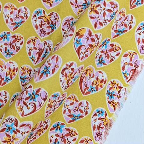 ◆輸入 リバティ LIBERTY タナローン Spring Love Yellow スプリングラブ イエロー 約130×50cm