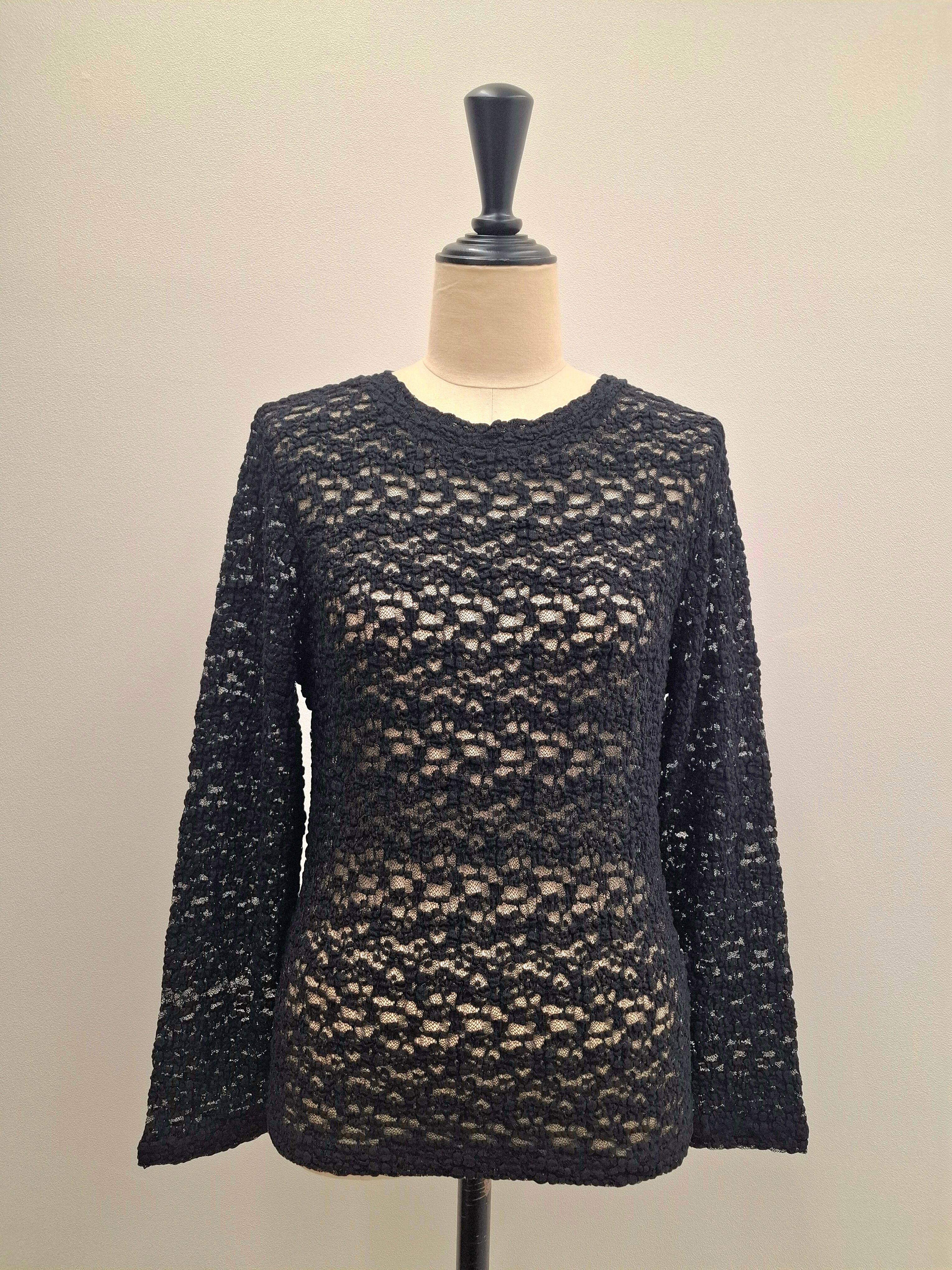 【SAMPLE SALE】クルーネックストレッチレースプルオーバー