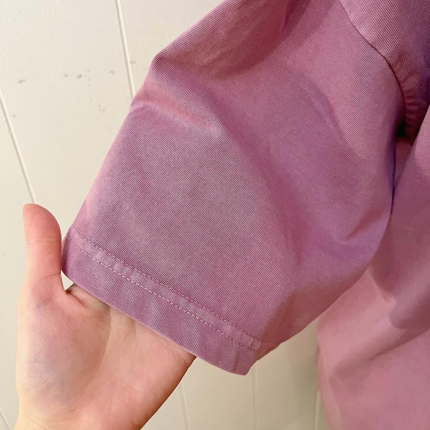 lavender ribbon embroidery T-shirt