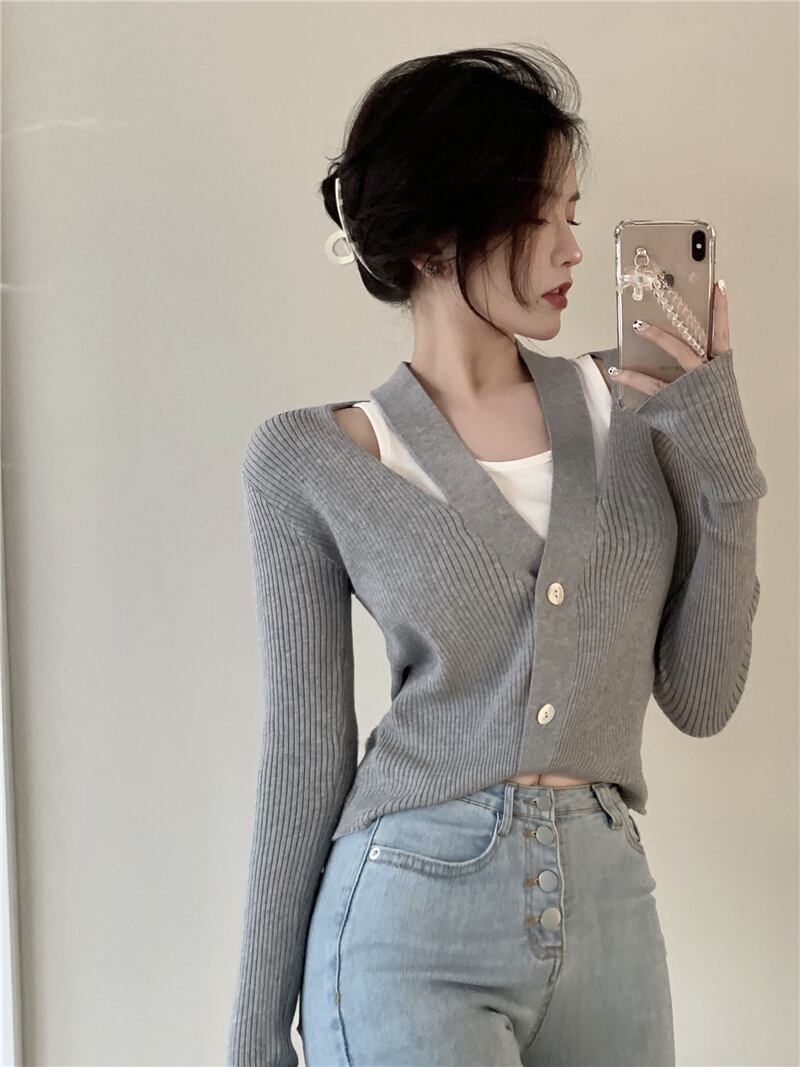 ニットセーター シャツ レディースオータムウィンタースリムショートプルオーバー トップス ロング 秋物 冬物 ブラックストロベリース92878438394